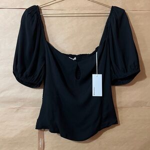 Reformation NWT Mallow Top Keyhole Sweetheart Neckline Puff Sleeve Smock Size 12